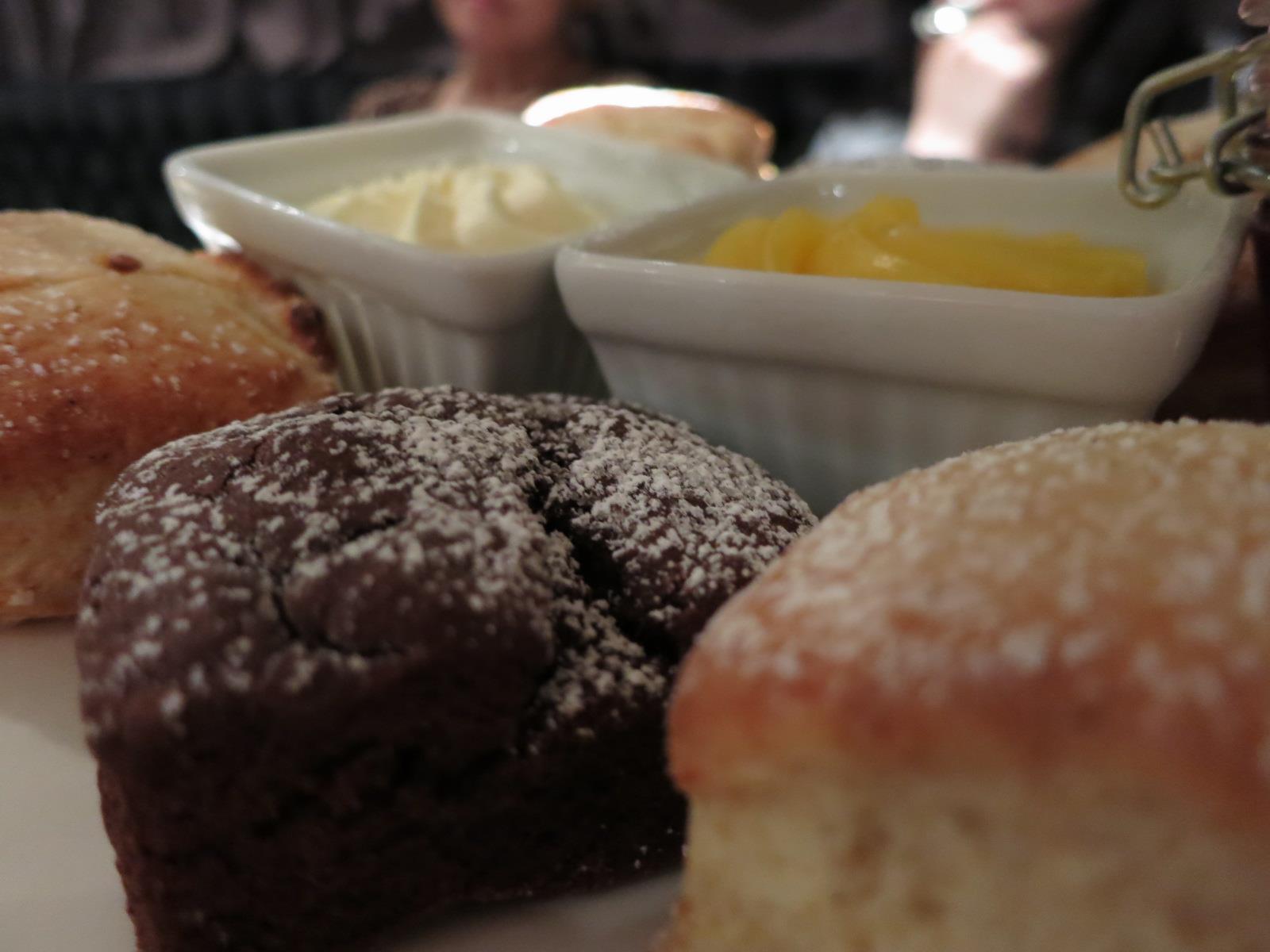 Plain and Chocolate Scones  with Devonshire Cream & Lemon Curd 