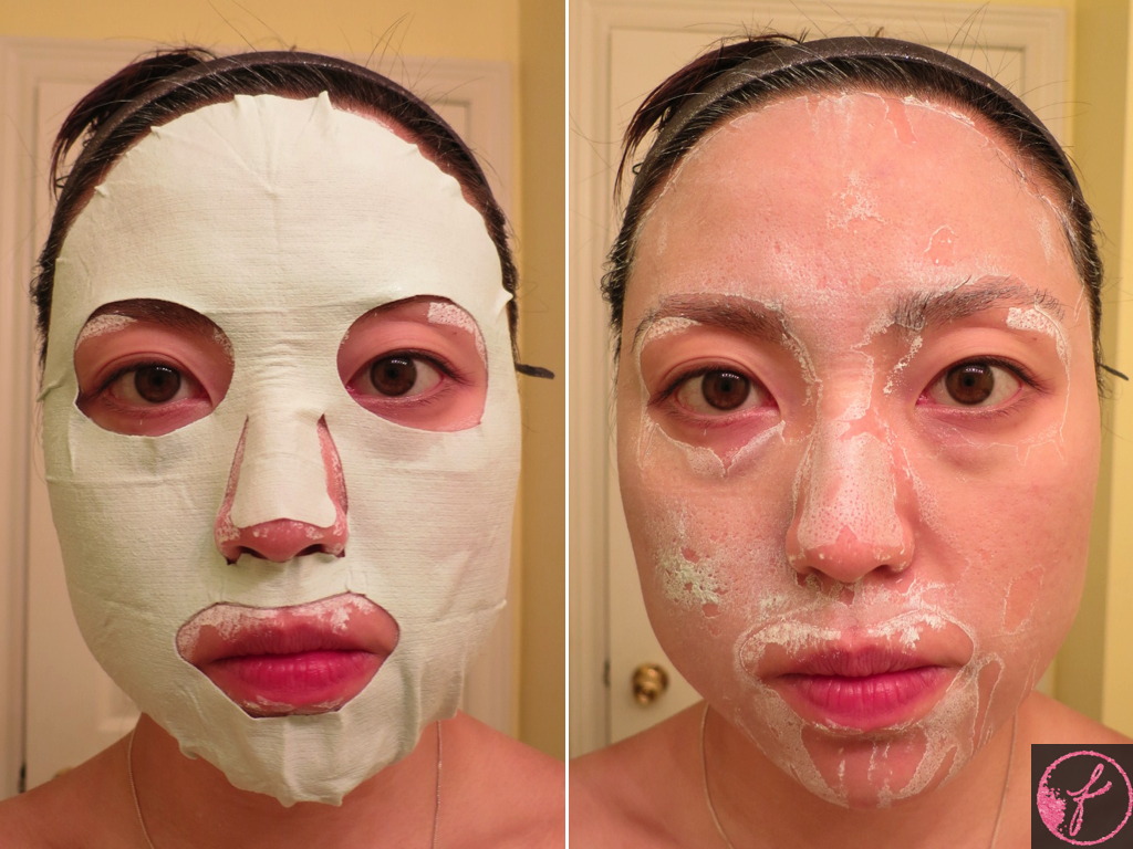 Glacial Clay Spa Mask On (Left) / Mask Off (Right)