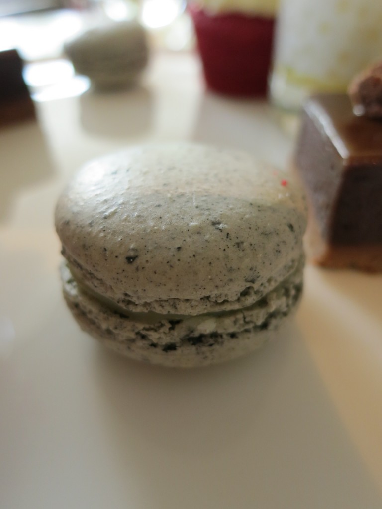 Black Sesame Macaron with White Chocolate Ganache