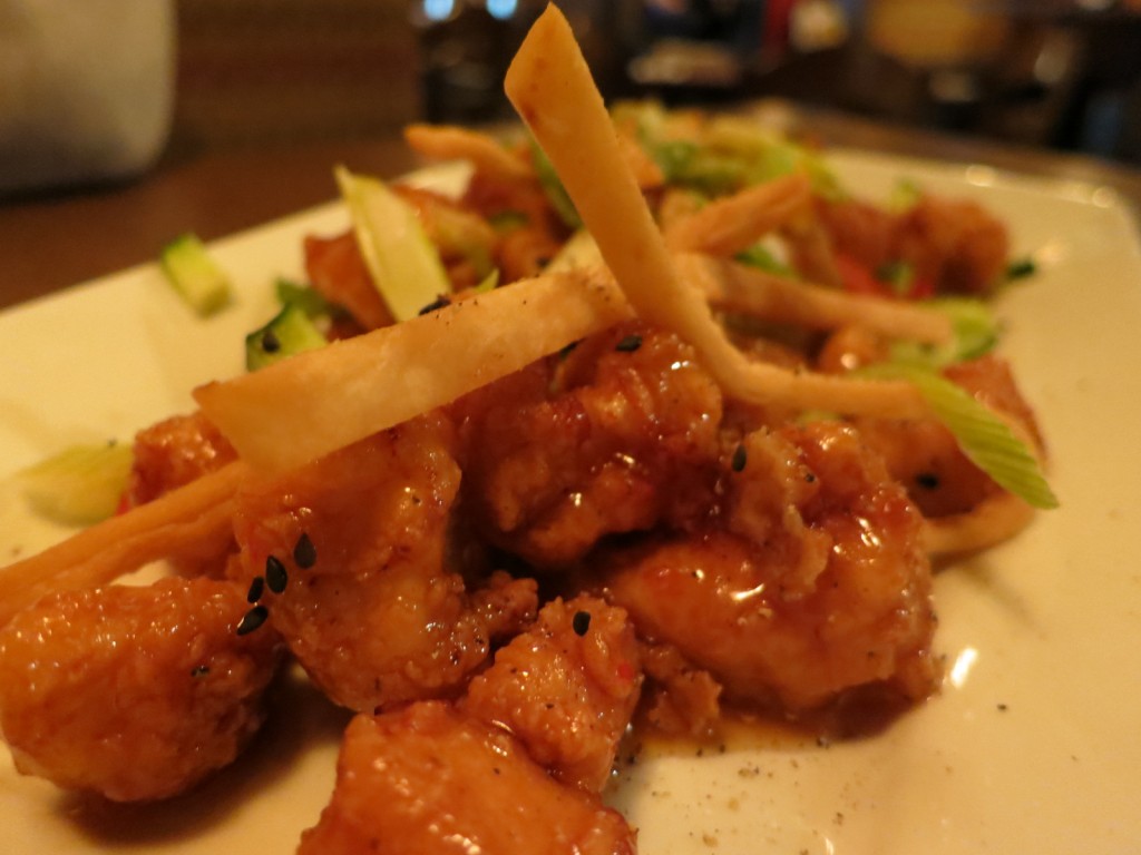 Sweet and Spicy Chicken Bites Chicken bites, red peppers and cucumbers in a sweet and spicy sauce