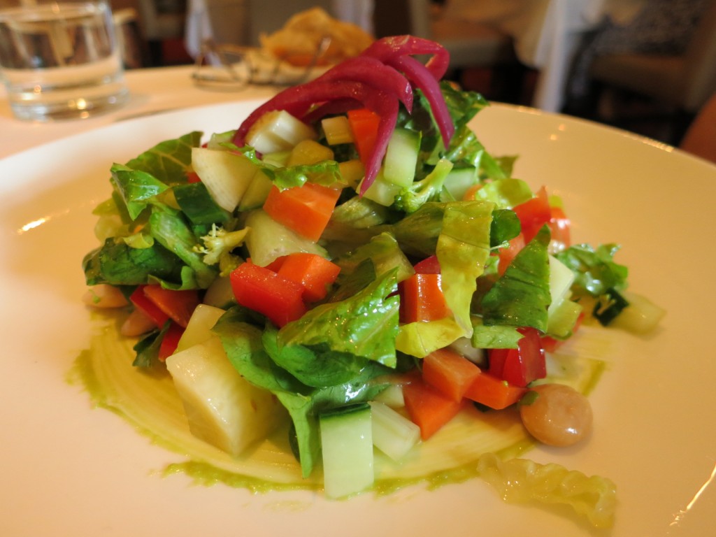 Summerlicious 2013 Chopped Salad crudité, avocado, marcona almond, butter lettuce, charred lemon vinaigrette 