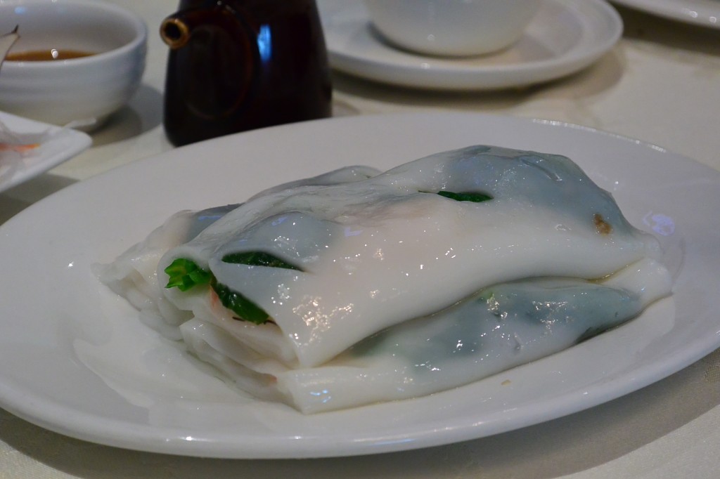 Snow Pea Sprout & Shrimp Rice Noodle Roll