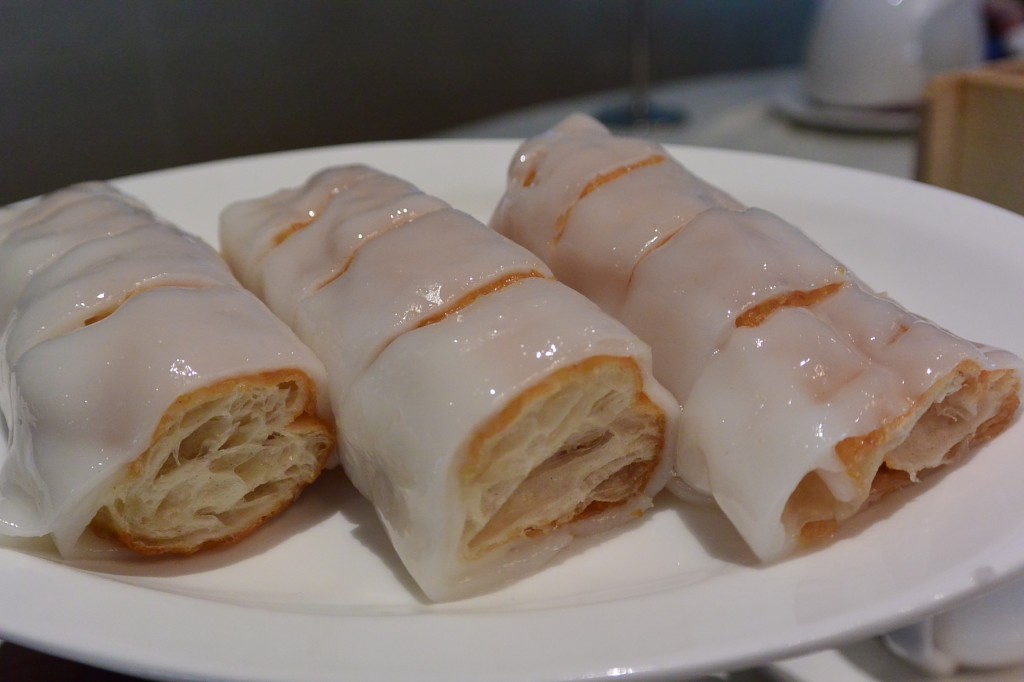 Dough Fritter Rice Noodle Roll with Sesame Sauce  