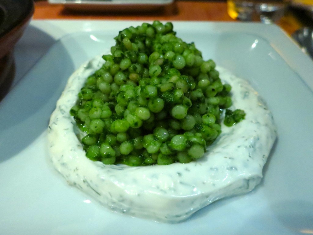 Tagine sheep yoghurt tzatziki / spinach pesto / Israeli couscous