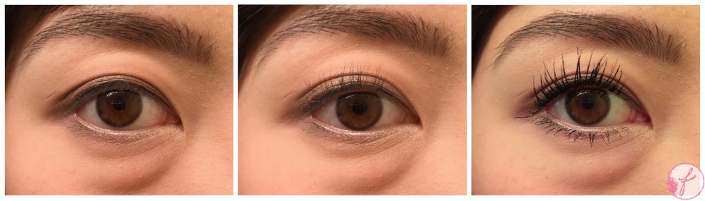 No Mascara (Left) / No Mascara & Curled Lashes (Centre) / Mascara (Right)