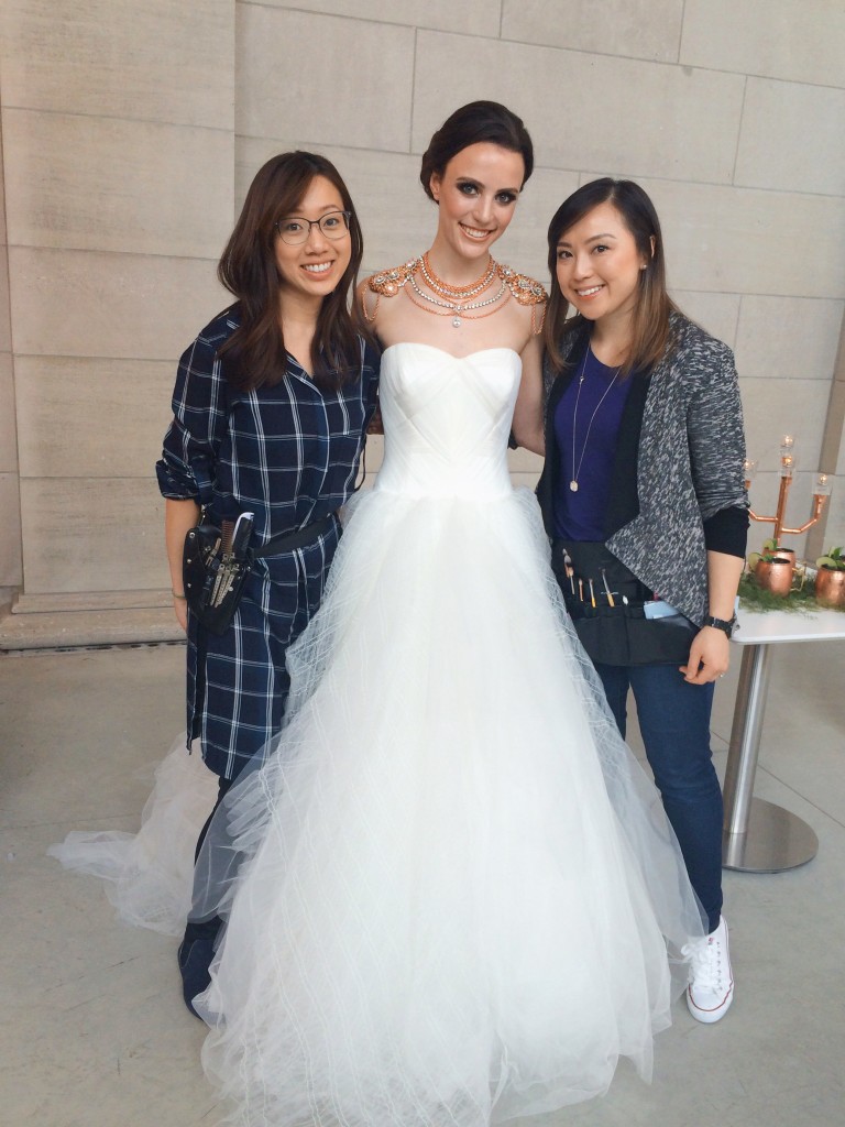 Monica and I with our model from the WedLuxe shoot